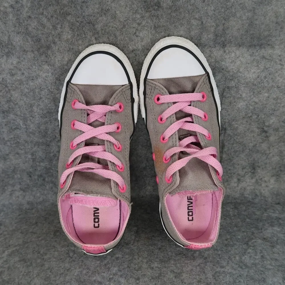 Converse Shoes Kids 1 Sneakers Double Tongue Chuck Taylor All Star Pink Gray Low
